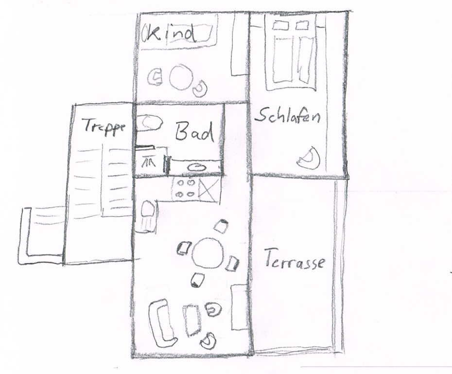 Grundriss der Wohnung 1